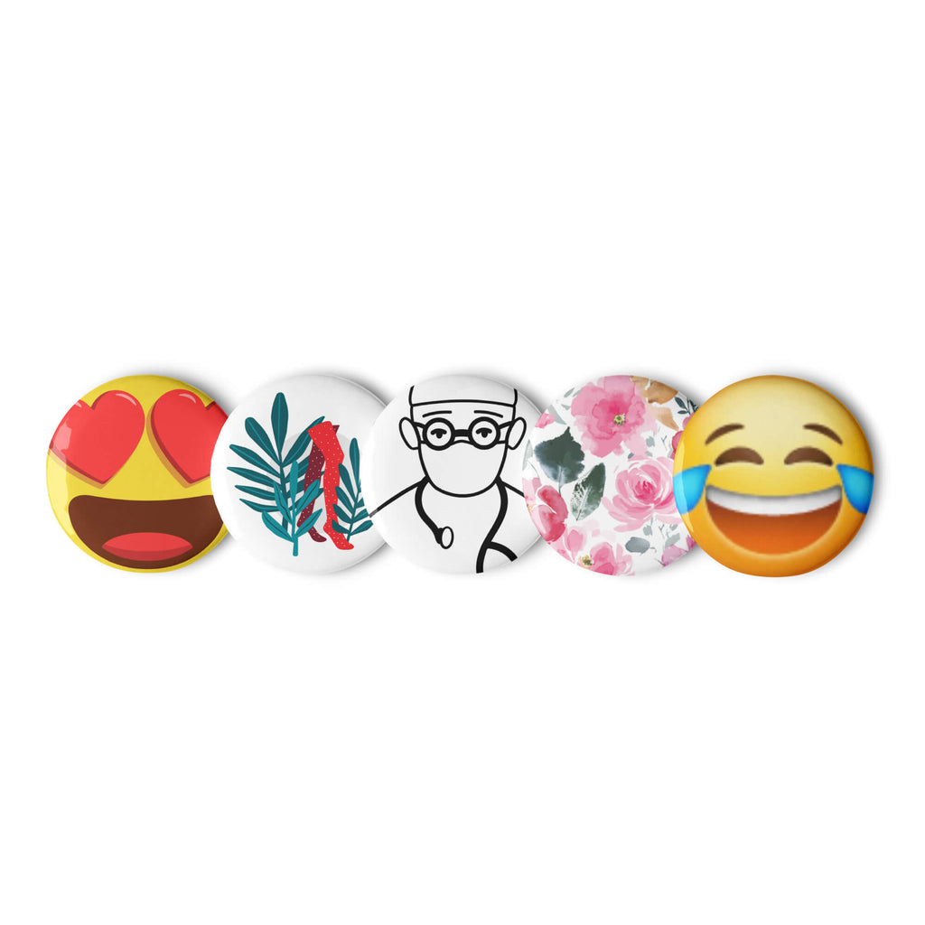 Set de 5 pines con emojis estéticos y tiernos